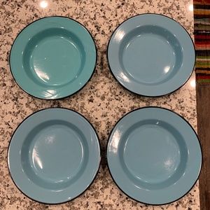 Turquoise Enamel Dish Set